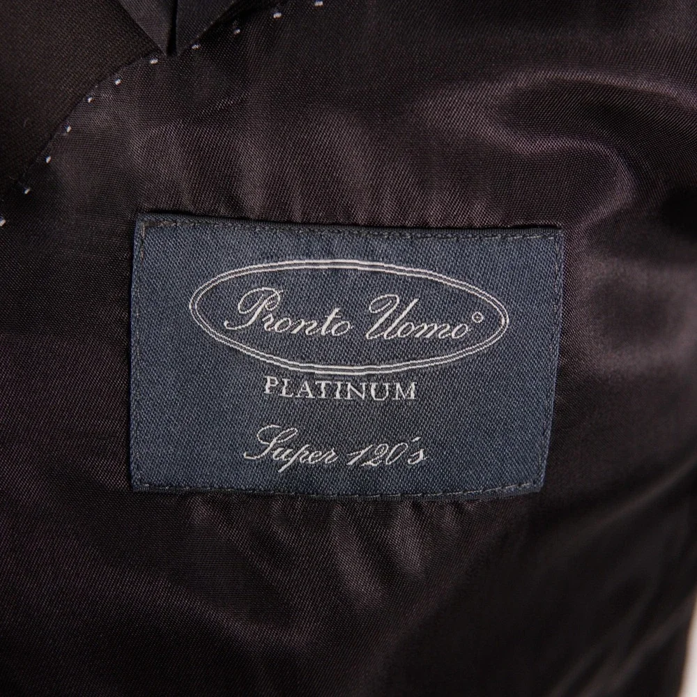 Pronto Uomo Platinum Super 120's Wool Chocolate Brown Suit Jacket 44R Tagged 46R